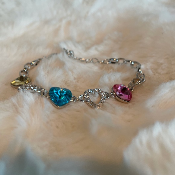 Multi Color Heart CZ Bracelet - Picture 5 of 9